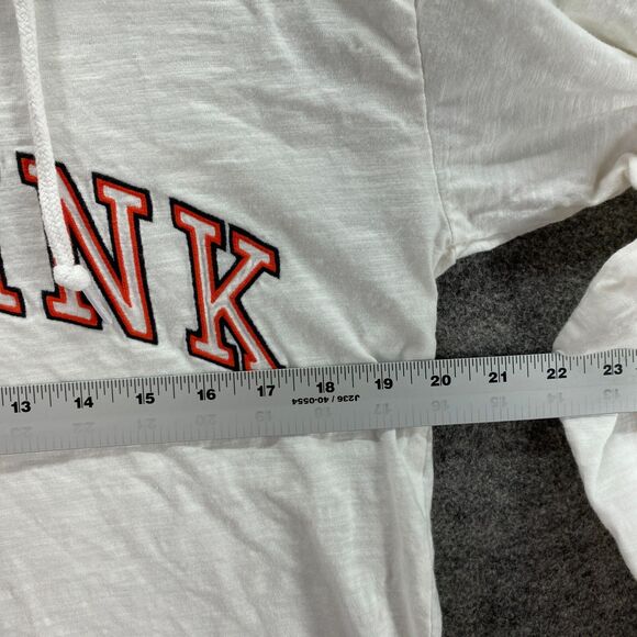 Victoria's Secret Hoodie Women S Small White Hooded Long Sleeve Cotton Casual - Picture 7 of 9